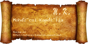 Mohácsi Kamélia névjegykártya
